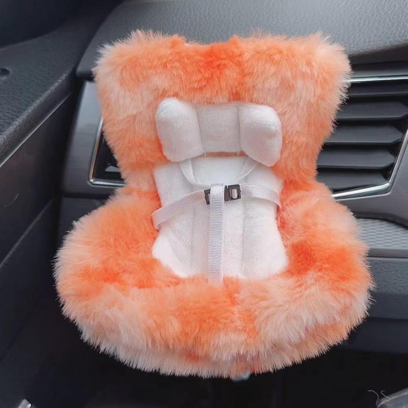 SwiftServ Doll Car Seat for 17cm Dolls with Air Vent Clip and Desktop Stand, Cute and Functional Car Ornament for Blind Box Doll Fans, Collectors, (Orange Ombre​) - Image 1